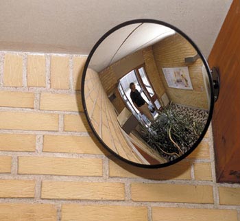 Spejl konveks 40cm rund sort
