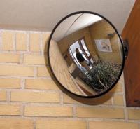 Spejl konveks 30cm rund sort